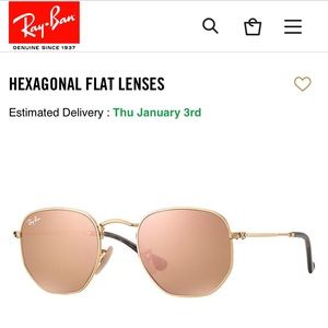 Flat hexagonal  Ray bans pink reflective lenses